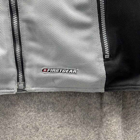 First Gear Motorcycle Jacket Women XL Mesh Vented Mesh Gray Shoulder Elbow Pads - Picture 5 of 13